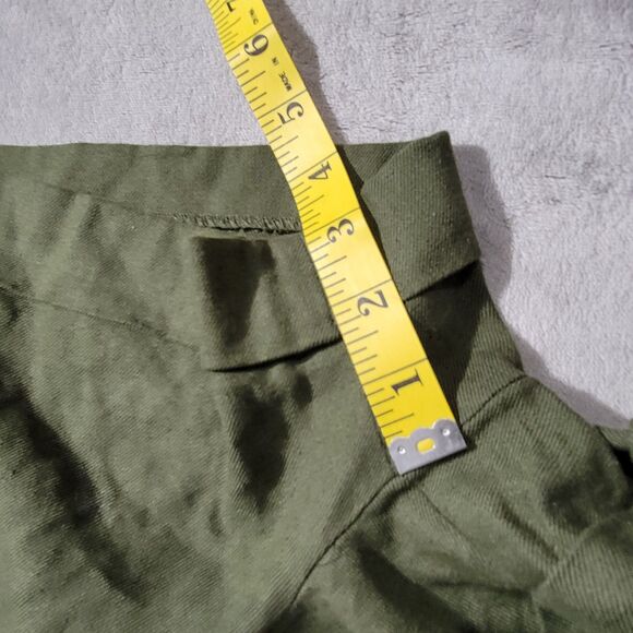 Express Midi High Rise Bermuda Linen Blend Shorts Green Sz 6 - Picture 6 of 9